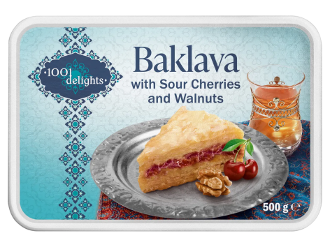 Baklava s orasima i višnjama 500 g 1001 Delights - Akcija u trgovini Lidl