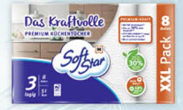 Softstar papirnati ručnici 4 x 64 listića - Akcija u trgovini Mueller