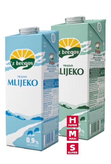 'z bregov Trajno mlijeko 1 L 'z bregov, Vindija - Akcija u trgovini Tommy