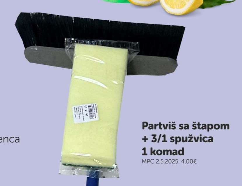 Partviš sa štapom + 3/1 spužvica 1 komad Akcija u trgovini Boso