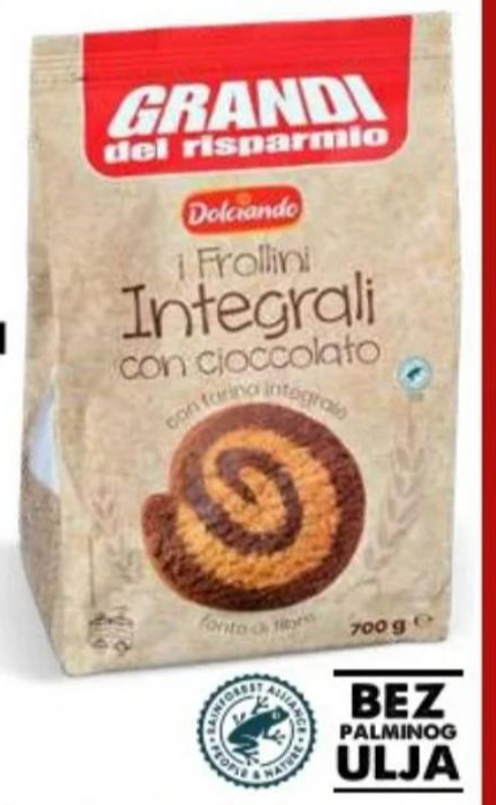 Dolciando keksi integralni 700 g Akcija u trgovini Eurospin