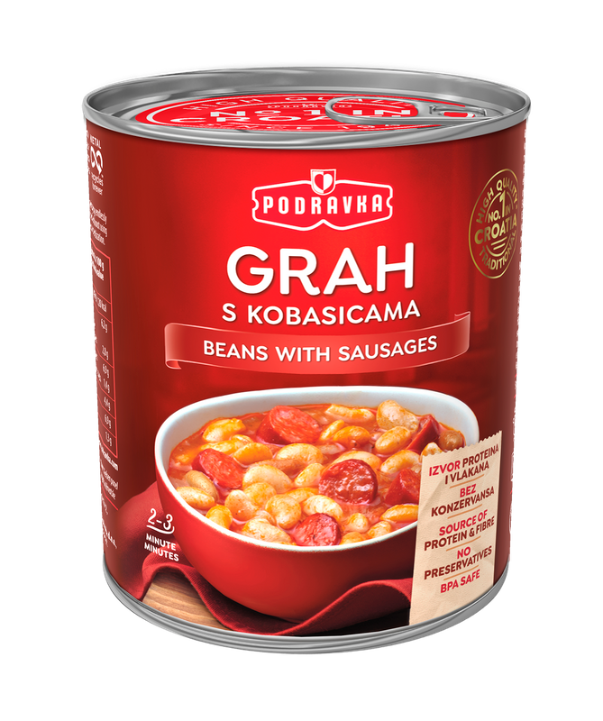 PODRAVKA Fileki, grah s hamburgerom ili grah s kobasicama 400 g - Akcija u trgovini Plodine