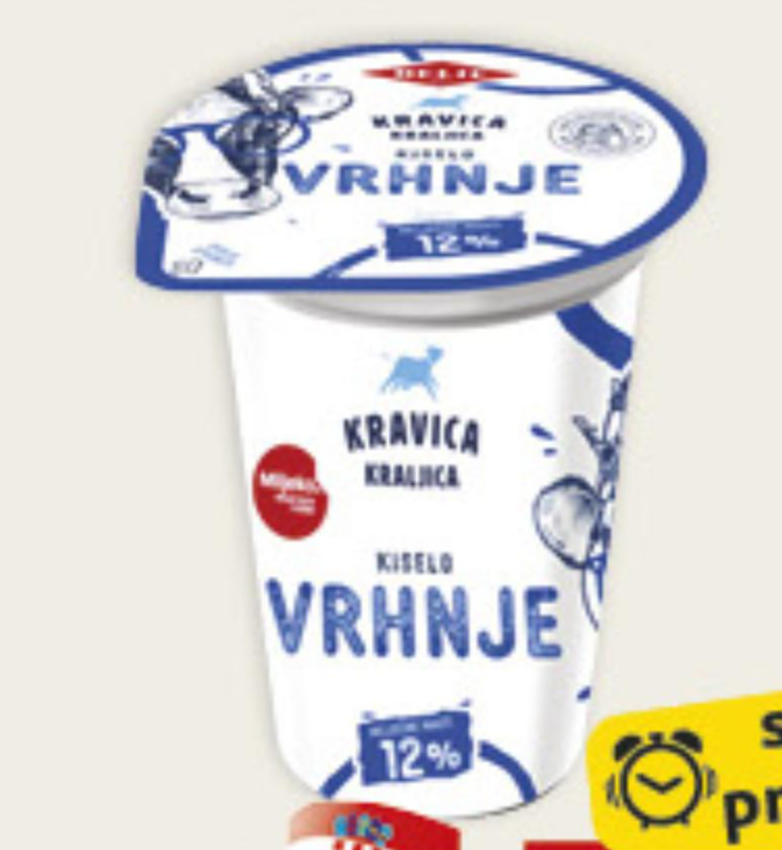 Kravica Kraljica Kiselo Vrhnje 180g - Akcija u trgovini Konzum