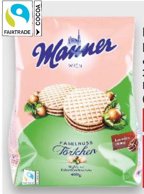 Napolitanke 300 ili 400 g Manner - Akcija u trgovini Kaufland