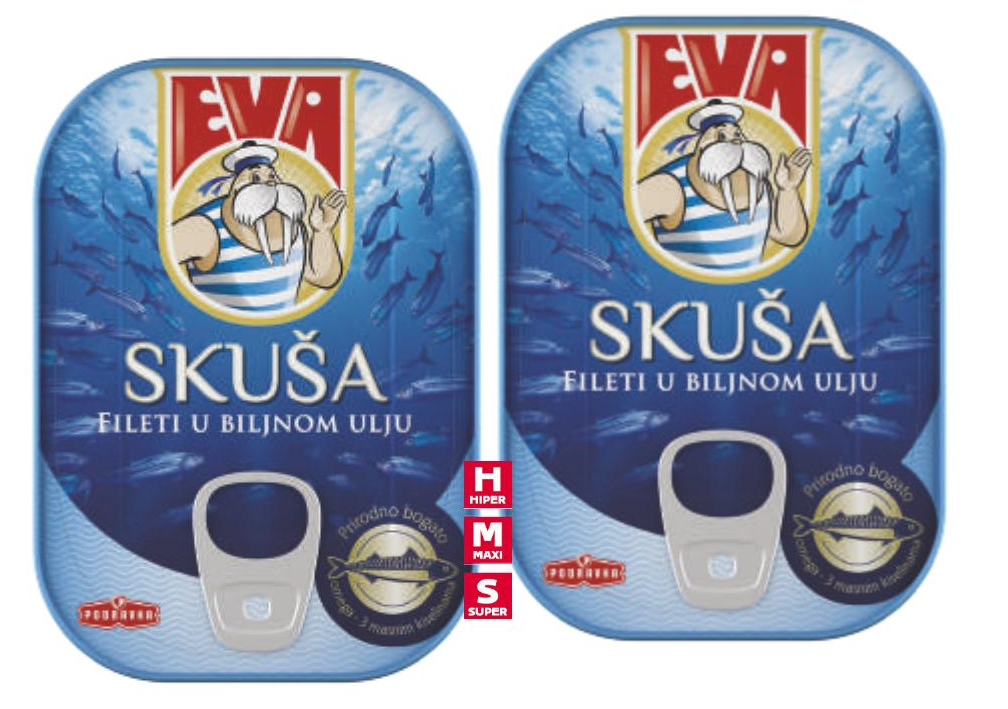 Skuša fileti u biljnom ulju Eva 100 g - Akcija u trgovini KTC