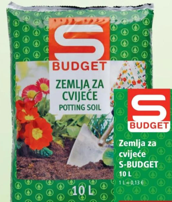Zemlja za cvijeće 10 L S-BUDGET - Akcija u trgovini Interspar