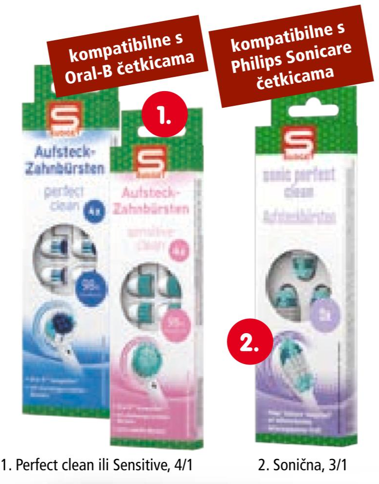 Zamjenska glava za električnu četkicu 1 pak Budget - Akcija u trgovini Spar