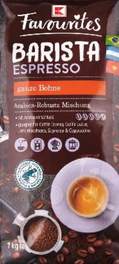 Favourites Kava u zrnu Barista Espresso 1 kg - Akcija u trgovini Kaufland