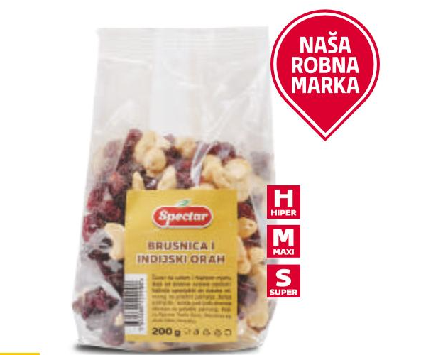 Spectar Brusnica i indijski orah 200 g - Akcija u trgovini Tommy