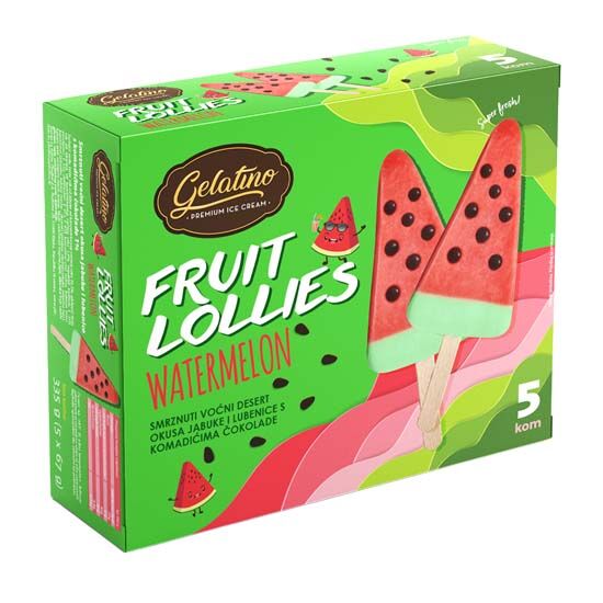 Gelatino Sladoled lubenica i jabuka 5x 73 ml - Akcija u trgovini Plodine