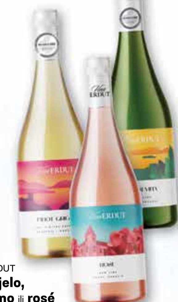 Rose ili Merlot, Vina Erdut 0,75 L - Akcija u trgovini Tommy