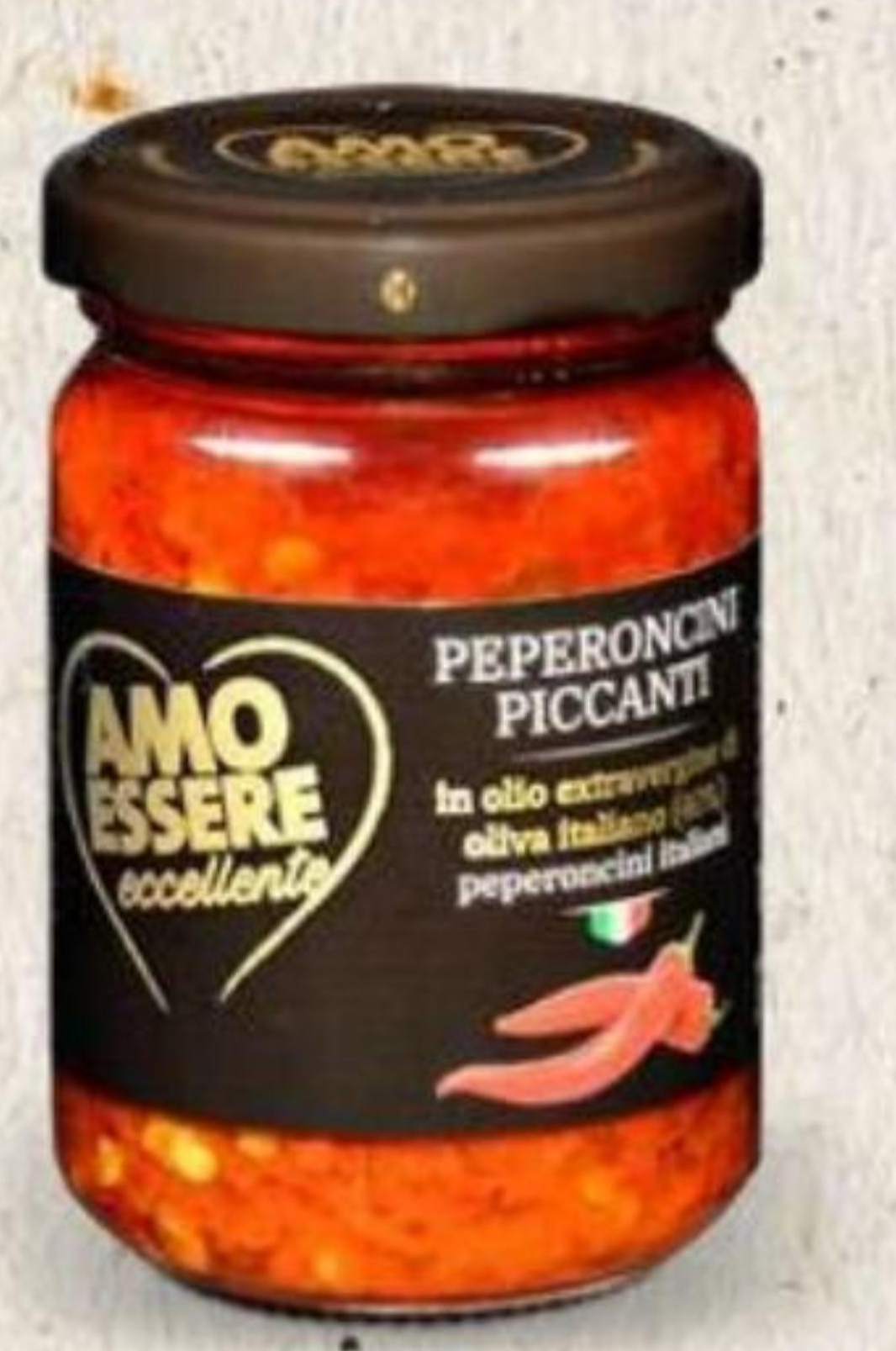 Ljuta papričica u extra djevičanskom maslinovom ulju 125 g AMO ESSERE - Akcija u trgovini Eurospin