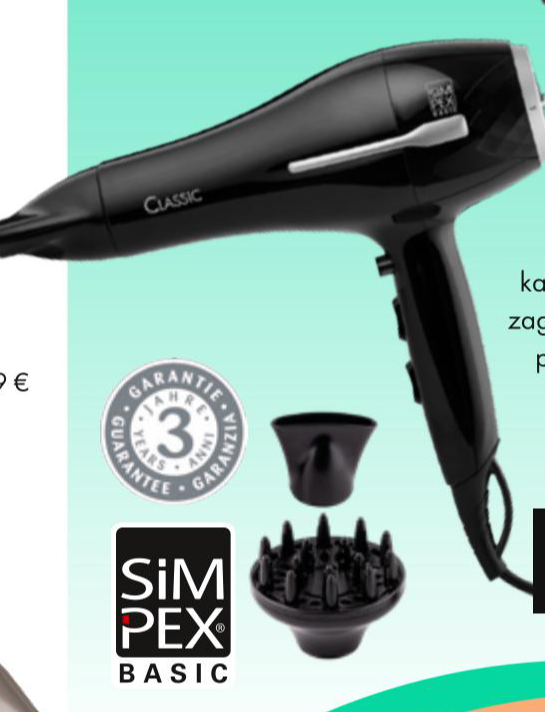 Simpex 25321 sušilo za kosu 1 kom - Akcija u trgovini Interspar