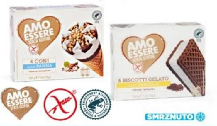 Sandwich sladoled/kornet s vrhnjem bez glutena i laktoze 300 g AMO ESSERE - Akcija u trgovini Eurospin