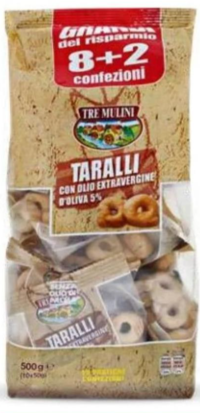 Taralli multipack 10 x 50 g Tre Mulini - Akcija u trgovini Eurospin