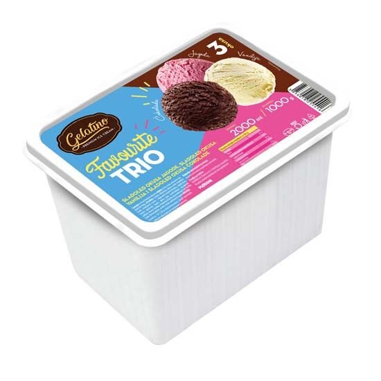 Gelatino Sladoled Favourite Trio 2 l Akcija u trgovini Plodine