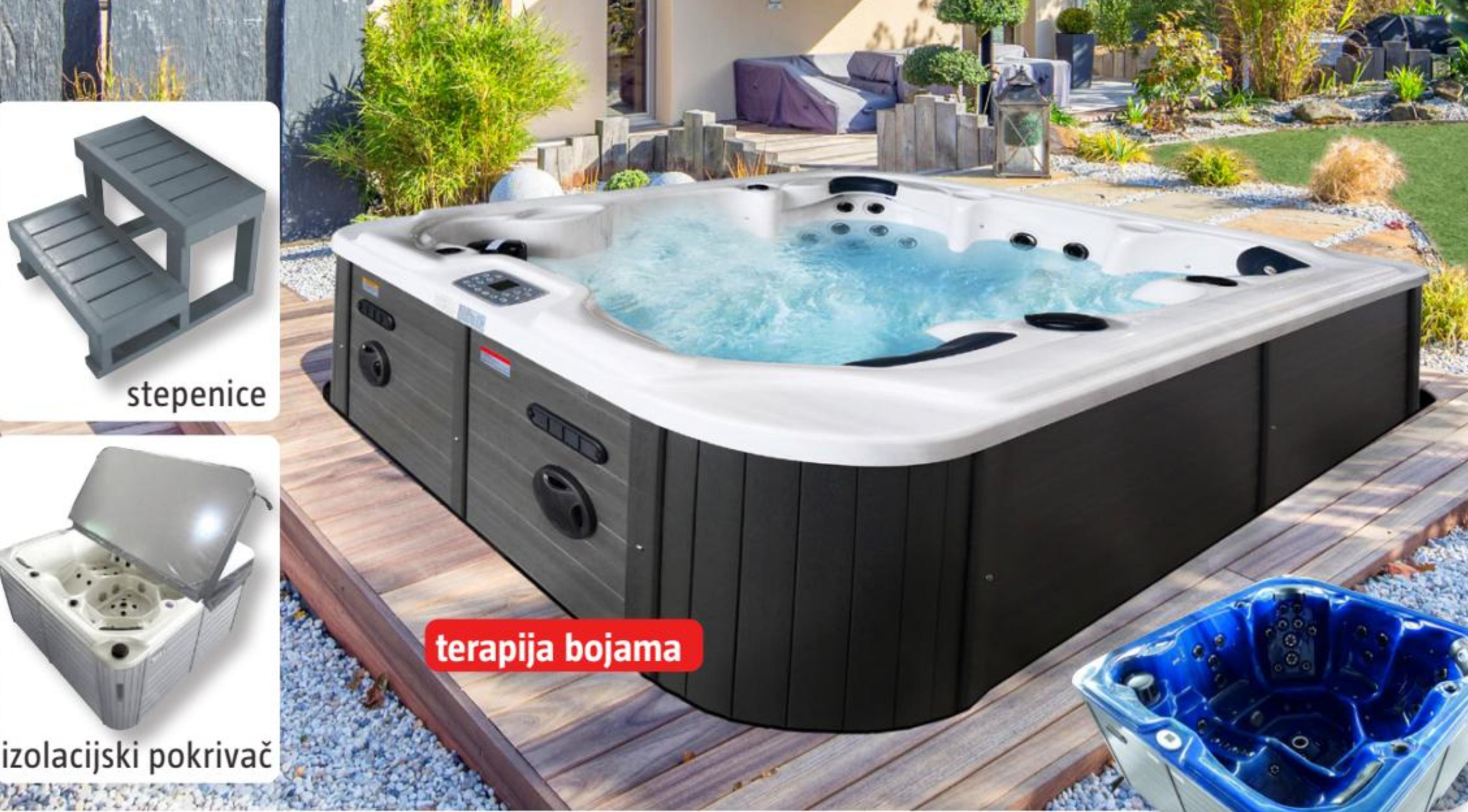 Hidromasažni bazen 'Oasis Maxi' d 210 x š 210 x v 95 cm, 1.430 l Akcija u trgovini Bauhaus