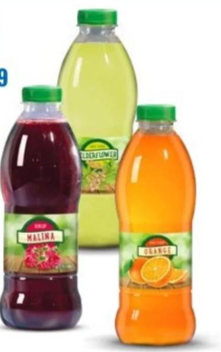 Sirup borovnica/naranča 1 l - Akcija u trgovini Eurospin