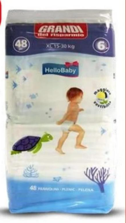 HelloBaby Pelene XL 48 kom - Akcija u trgovini Eurospin
