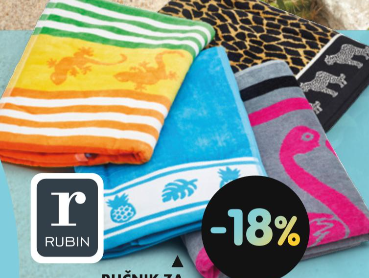Ručnik velur 1 kom RUBIN - Akcija u trgovini Interspar