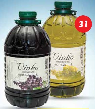Vinko Crno ili bijelo vino 3 L - Akcija u trgovini Plodine