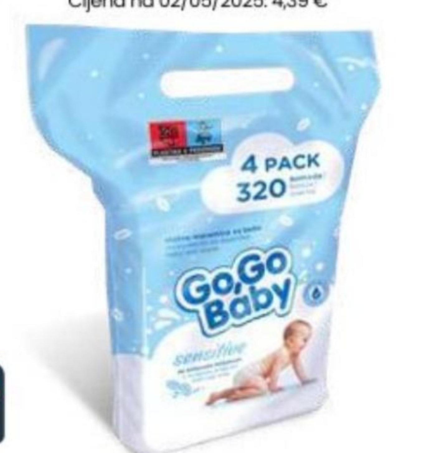 Go Go Baby sensitive baby vlažne maramice zobeno mlijeko 80 maramica, 4 kom Akcija u trgovini Eurospin