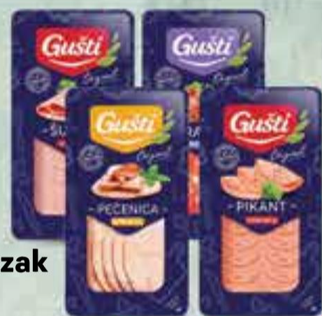 Gušti Dimljena vratina ili pečenica, Pikant narezak ili Šunka u ovitku 100 g - Akcija u trgovini Plodine