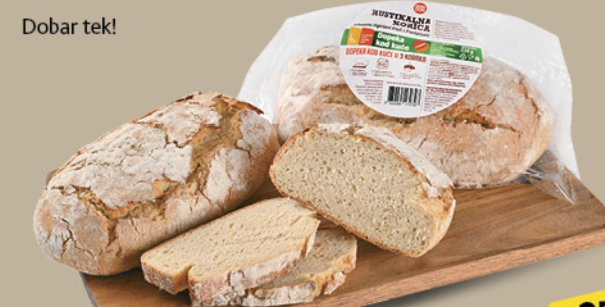 Kruh Rustikalna Korica 530g (polupečeni), 500g (pečeni) - Akcija u trgovini Konzum