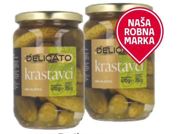 Delicato Kiseli krastavci 670 g - Akcija u trgovini Tommy