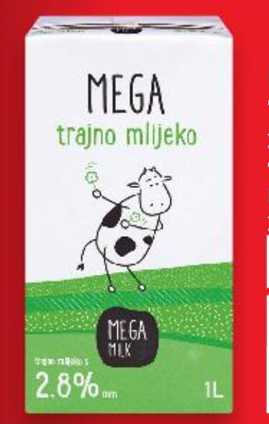 MEGA MILK Trajno mlijeko 1L - Akcija u trgovini Plodine