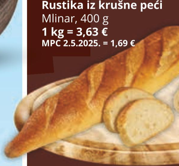 Rustika iz krušne peći 400 g Mlinar - Akcija u trgovini Djelo