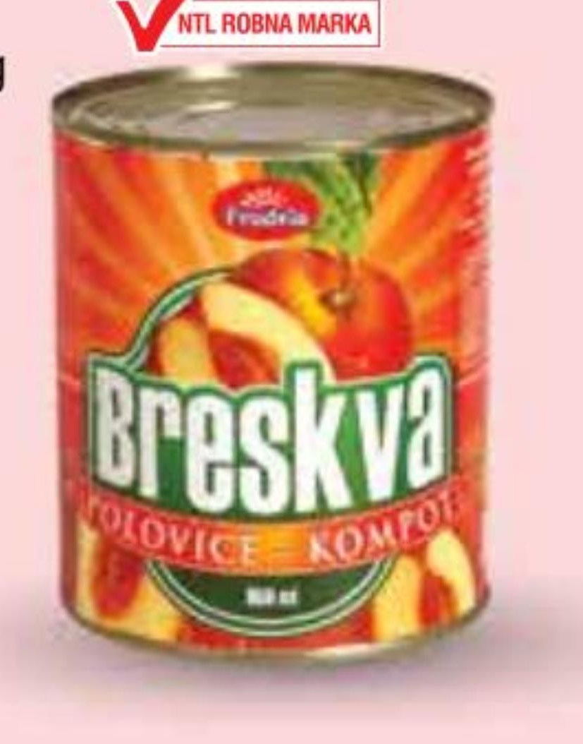 Kompot breskva Frudela 470 g - Akcija u trgovini NTL