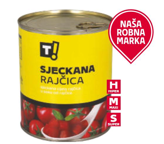 Sjeckana rajčica 800 g Akcija u trgovini Tommy