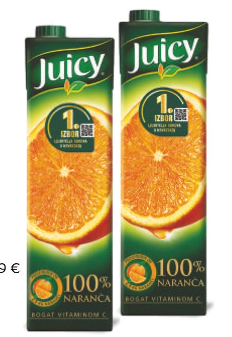 Juicy Sok 1 L - Akcija u trgovini Tommy