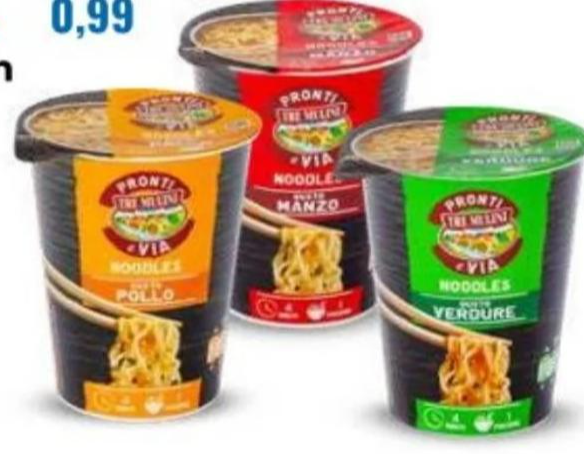Tre Mulini Instant tjestenina Noodles više vrsta 65 g - Akcija u trgovini Eurospin