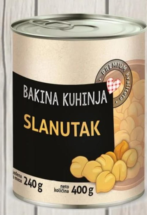Slanutak 400 g / 240 g Bakina kuhinja - Akcija u trgovini Stanić Diskont